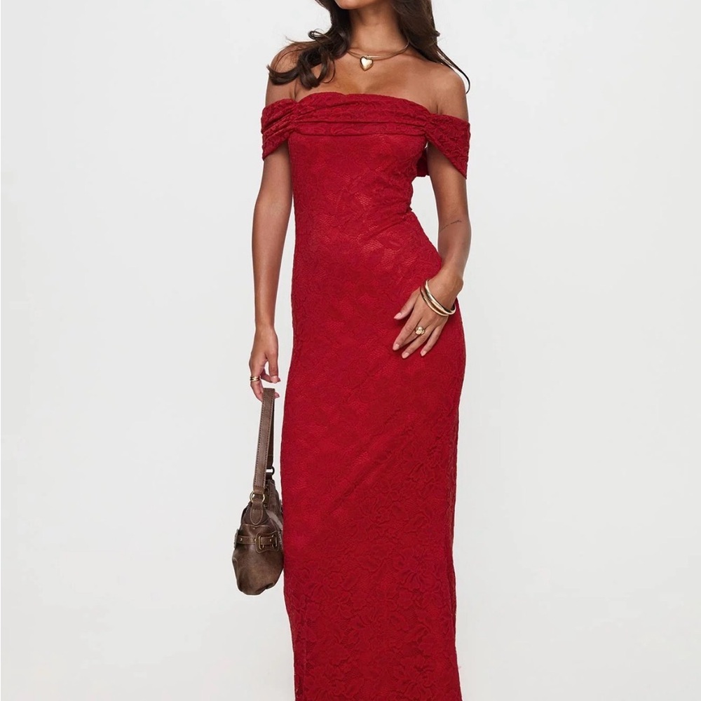 Princess Polly Strapless Red Lace Dress